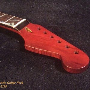 Ersättningshals för Strat för elgitarr, handgjord massiv Purple Heart, Planet-inlägg, Bruce Wei GN-2118 bild 3