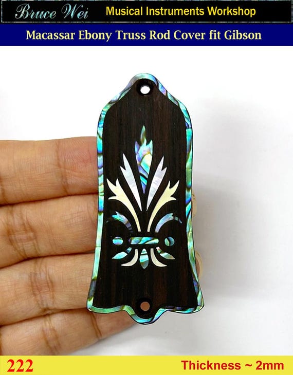 送料無料 ギブソン マカッサル エボニー トラスロッドカバー アバロン