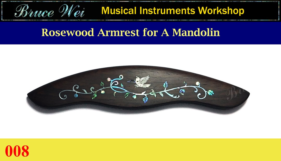 Bruce Wei, Mandolin Part Rosewood A Style Mandolin Armrest W/ Mop Inlay