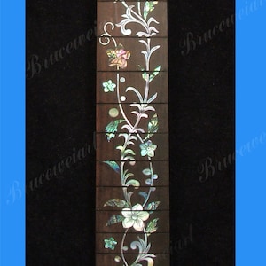 Guitar 25.5&quot; Slotted Rosewood Fretboard, MOP & Abalone Inlay, Bruce Wei ( 486 )
