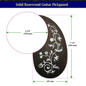 Golpeador de guitarra de palisandro macizo, incrustaciones de fregona y abulón, Bruce Wei (394) imagen 2