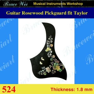 Fit Taylor 517e Guitar Rosewood Pickguard, MOP & Abalone inlay, Bruce Wei ( 524 )