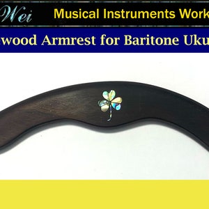 Bruce Wei, Rosewood Armrest For Baritone Ukulele w/ MOP Art Inlay (003)