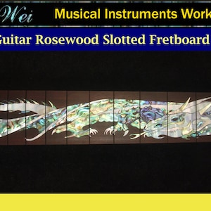 Guitar Handmade 25.34&quot; Slotted Rosewood Fretboard, MOP & Abalone Inlay, Bruce Wei ( 451 )