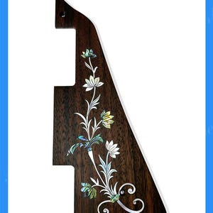 Compatible con Gibson Les Paul, golpeador de guitarra de palisandro, incrustación de fregona y abulón, Bruce Wei (699)