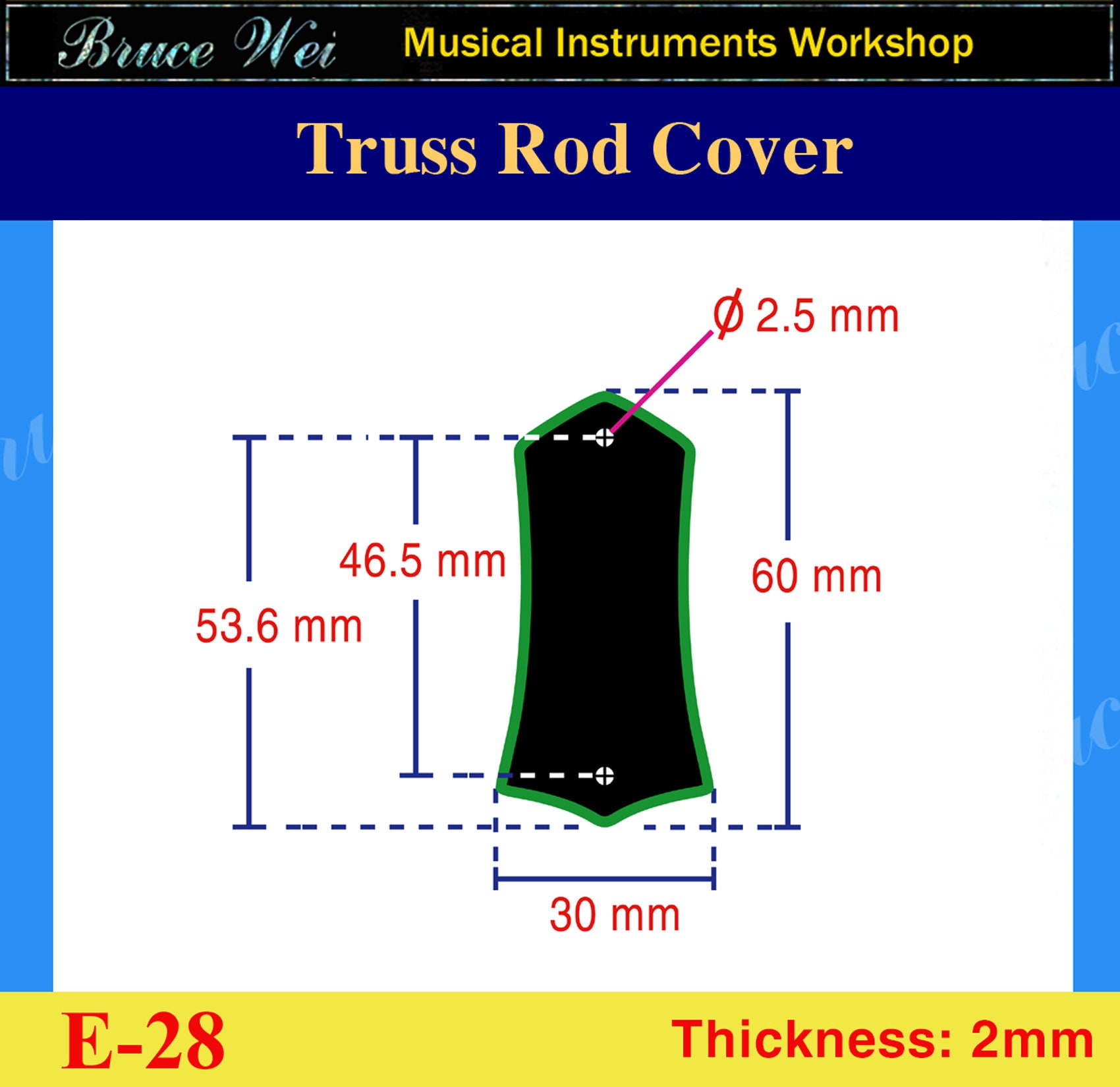 送料無料 ギター ローズウッド トラスロッドカバー、アバロンインレイ