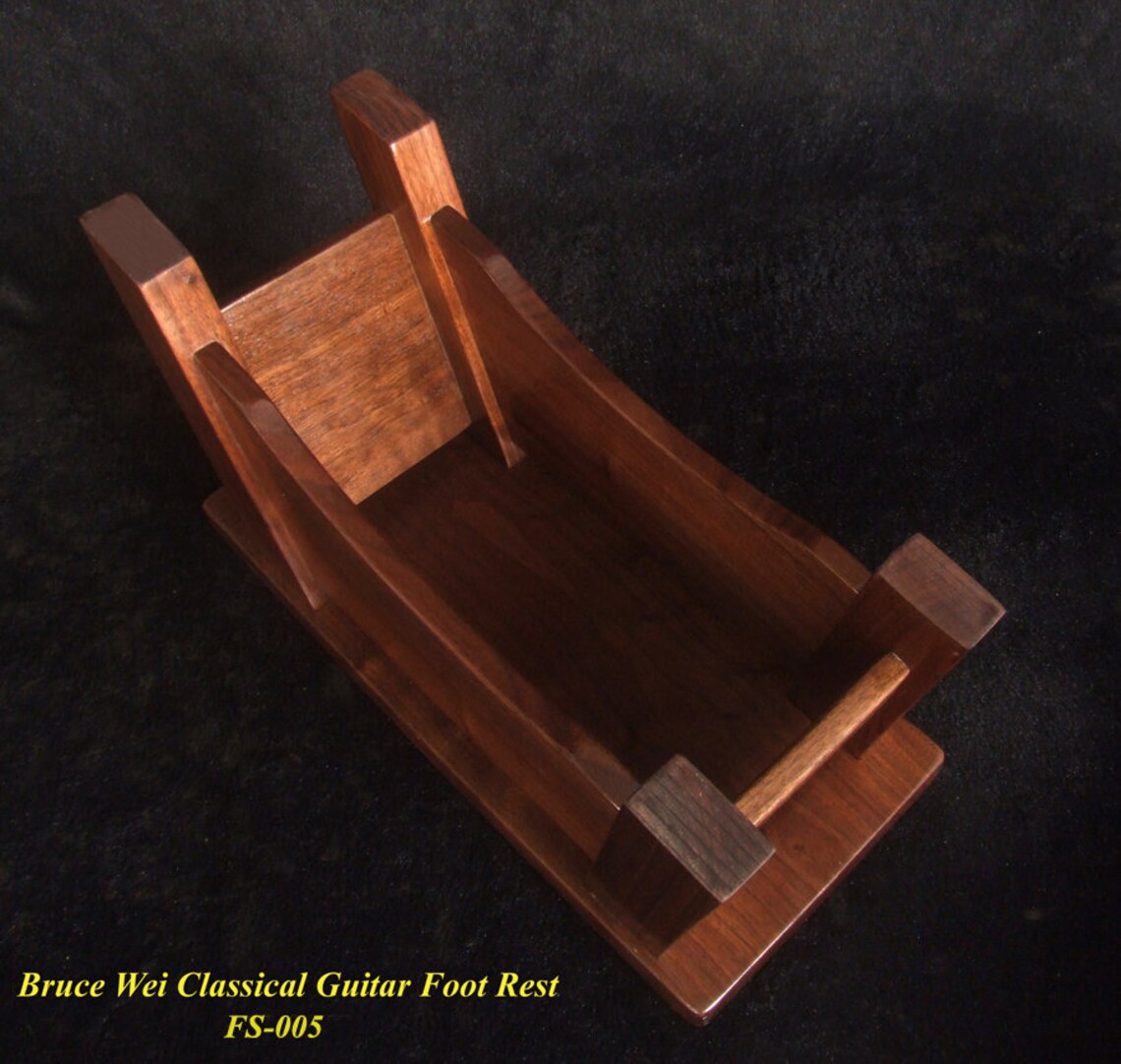 Solid Walnut Classical Guitar Foot Rest Foot Stand Mop Inlay Etsy