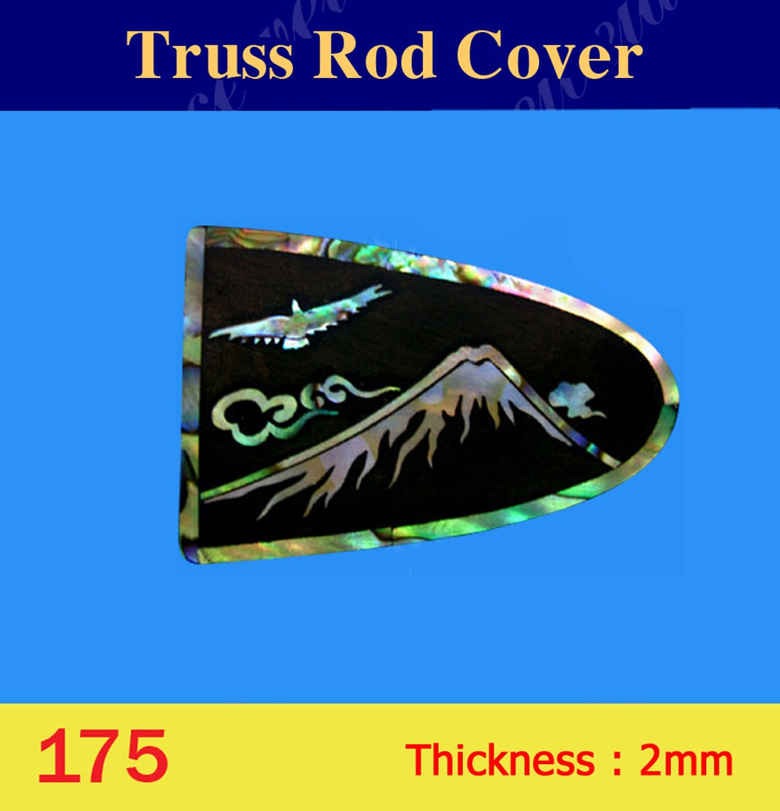 Free Shipping Guitar Macassar Ebony Truss Rod Cover, MOP & Abalone Inlay, Bruce Wei ( 175 )