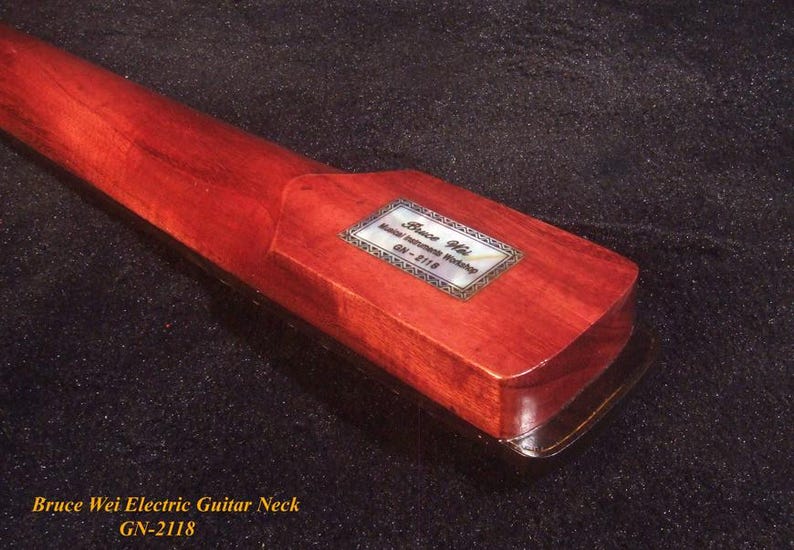 Ersättningshals för Strat för elgitarr, handgjord massiv Purple Heart, Planet-inlägg, Bruce Wei GN-2118 bild 5