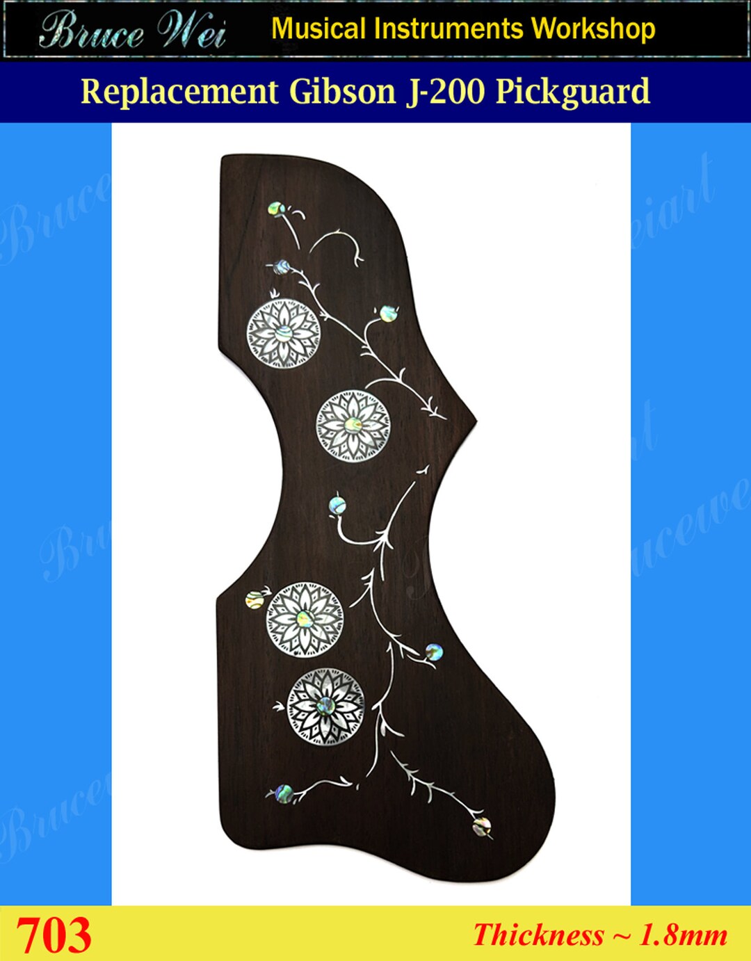 Bruce Wei, Replacement Rosewood Pickguard for Gibson J200 Bruce Wei, Replacement Rosewood Pickguard for Gibson J200