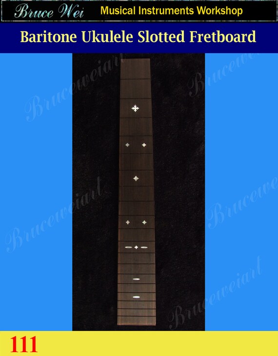 Bruce Wei Baritone Ukulele Slotted Fretboard W mop Art Inlay 111
