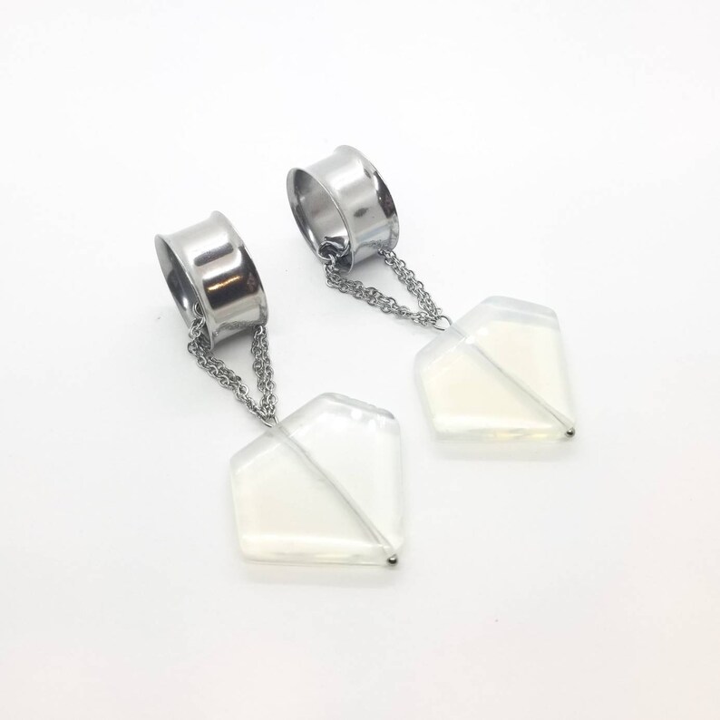 Tunnel Dangles Gauge Dangles Dangle Plugs Plugs and Tunnels Opalite Diamond Ear Hangers Gauge Hangers Tunnel Hangers