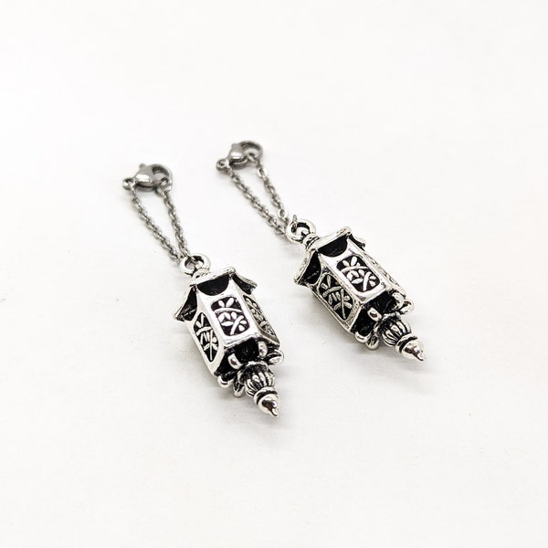 Silver Lantern Ear Hangers | Tunnel Gauge Dangles