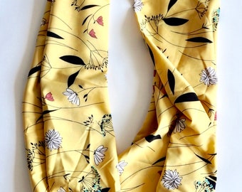 Yellow Floral Fashion Infinity Scarf from Ecuador