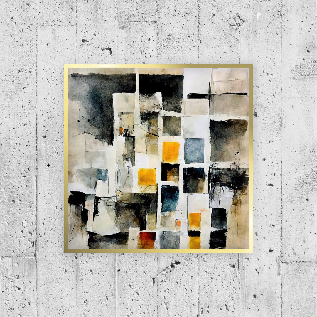 Abstract Art Print Blocks of Muted Neutral Colors Square - Etsy