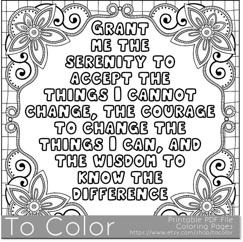 Download Printable Serenity Coloring Page For Adults Pdf Jpg Etsy