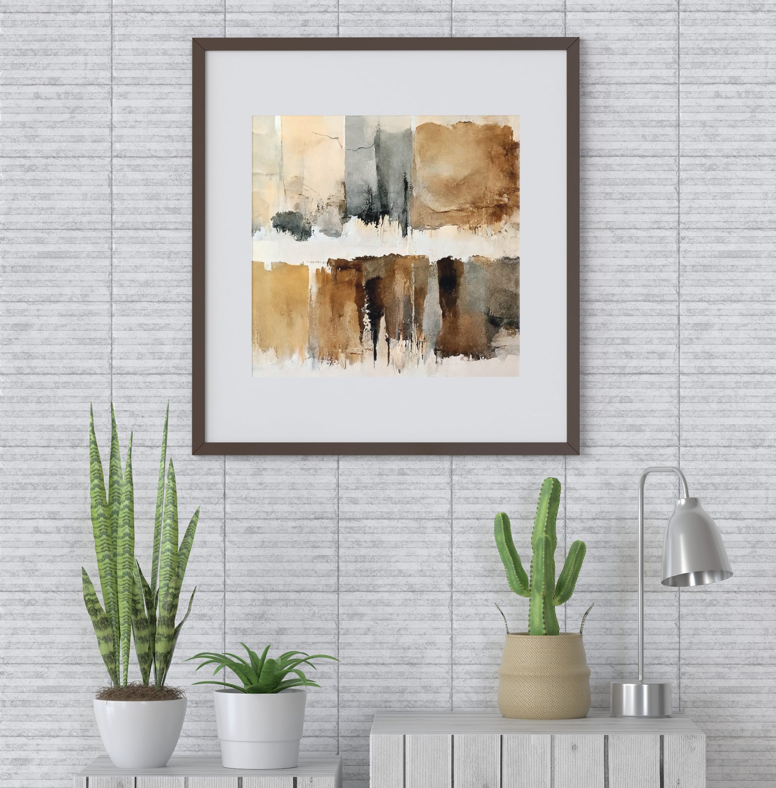 Modern Abstract Art Swatches of Neutral Browns Square - Etsy
