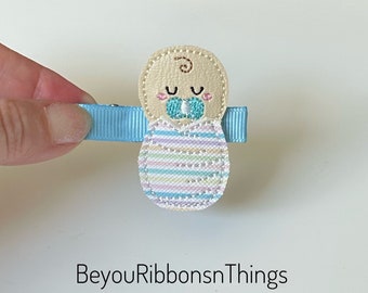 Baby Blue Bows - Hair Clips