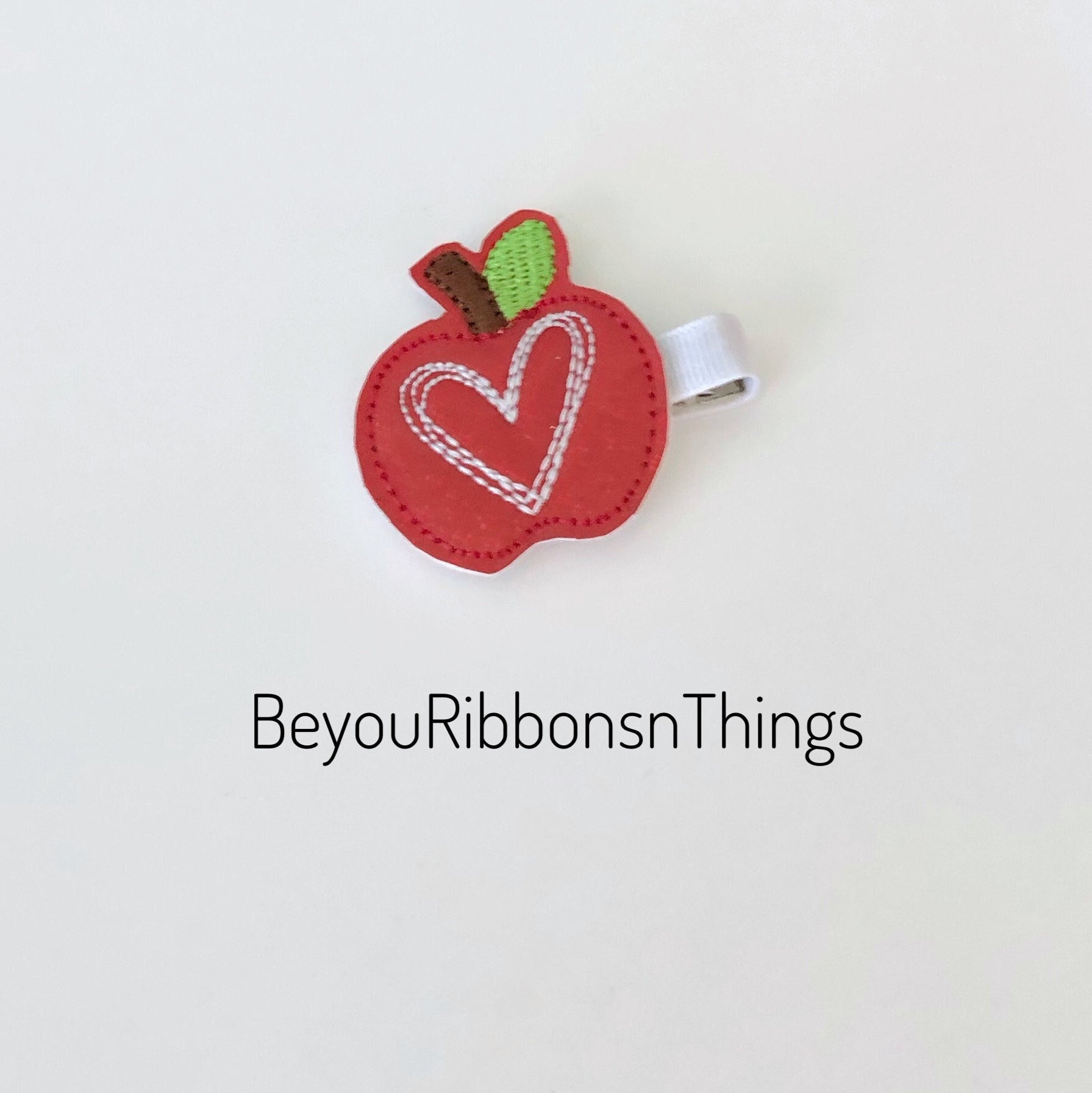 Apple Hair Bow - Fall Barrette - Toddler Hair Clips