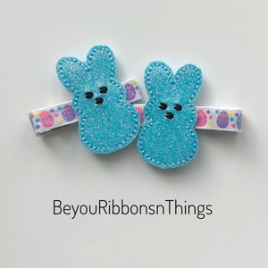 Easter Peeps Blue Hair Clips