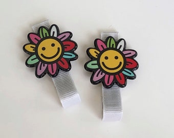 Rainbow Flowers Hair Clip - Girls Hair Clips