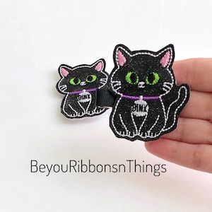 Black Cat Hair Clip - Halloween Barrettes