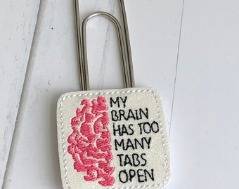 Planner Clip - Jumbo Clip - Bookmark - Brain Tabs