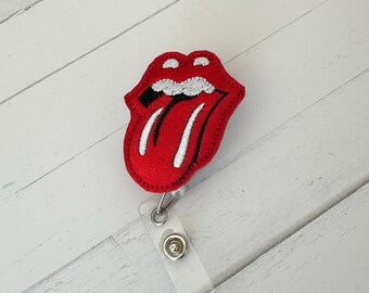 Lips Rock Badge Reel