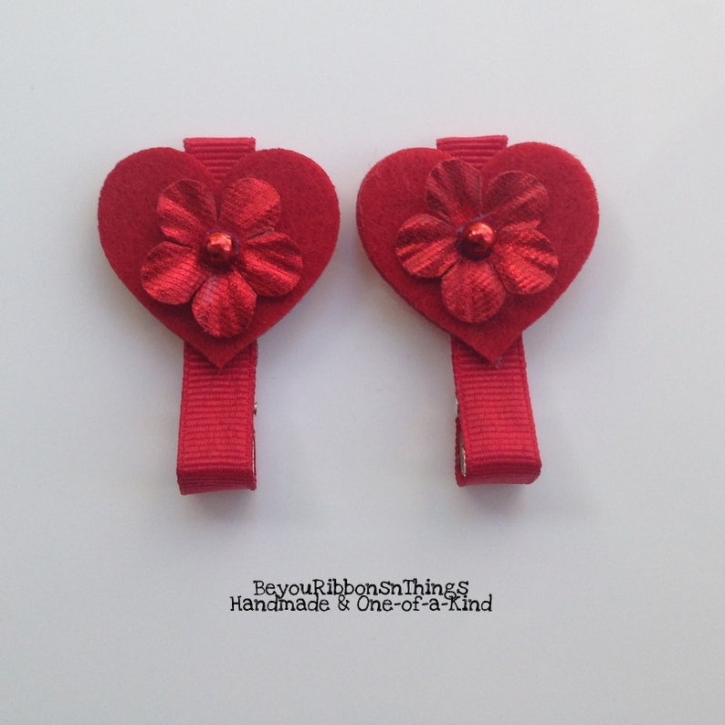 Valentine Heart Hair Clips