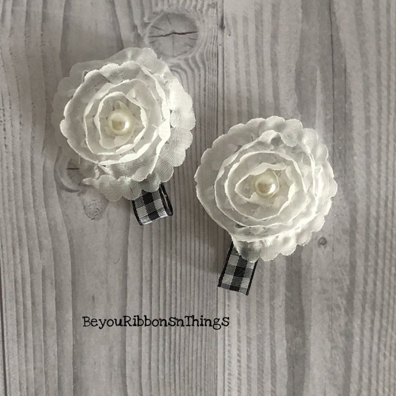 white baby hair clips