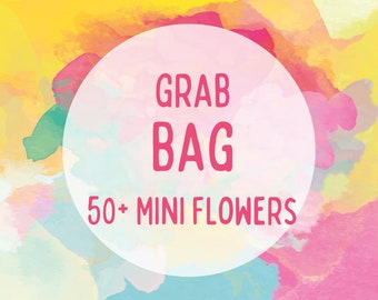 Silk Flowers 50 Pcs - Mini Mixed Flowers - Grab Bag #107