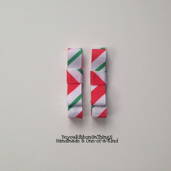 Candy Cane Hair Clips Baby Girl Hair Clips Toddler Hair Clips
