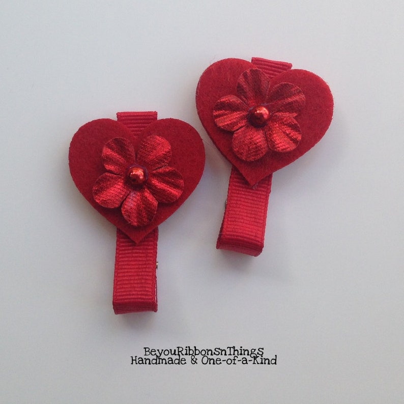 Valentine Heart Hair Clips