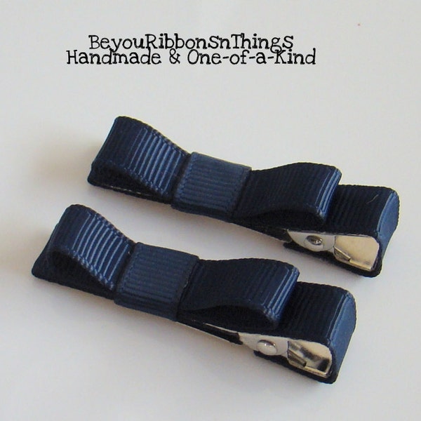 Navy Hair Clips - Hair Accessory