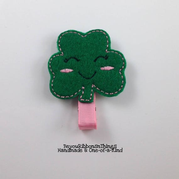Shamrock Hair Clip - Hair Barrette - Hair Clips for girls - Girls Accessories Il_570xn
