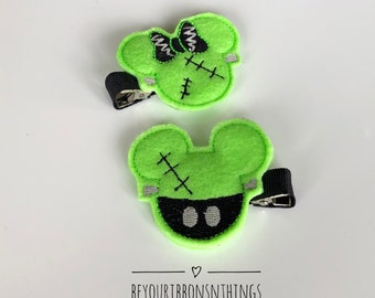 Mouse Frankenstein Hair Clips - Halloween Costume