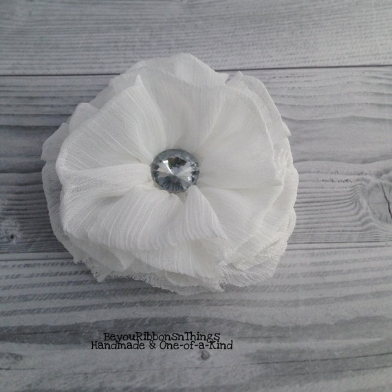 Flower Girl Hair Clip Simple White Hair Barrette Girls