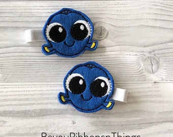 Barrette poisson bleu - Barrette bébé