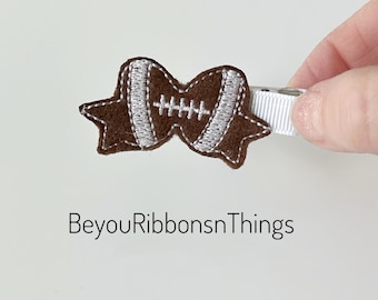 Football Bows - Girls Hair Clips