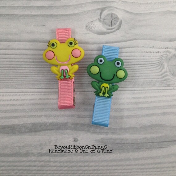 Frog Hair Clip - Princess or Prince - Toddler Hair Clips - Girls Accessories Il_570xn