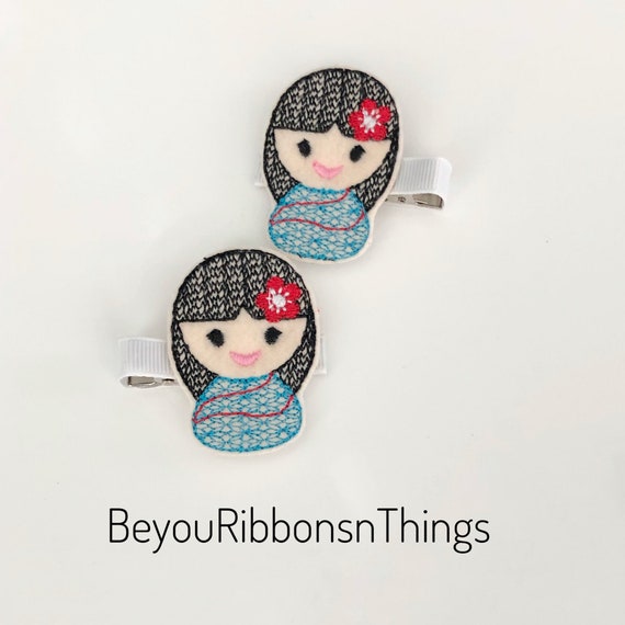 Japanese Doll Hair Barrettes Toddler Hair Clips by