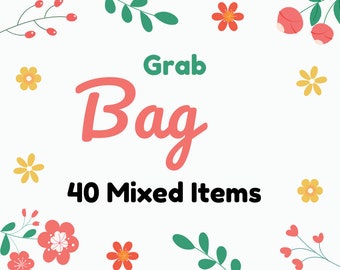 40 Mixed Flat Back Cabochon - Button Shanks - Craft Making Supplies - Bag#103