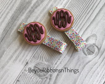 Strawberry Chocolate Donut Hair Clips - Girls Accessories