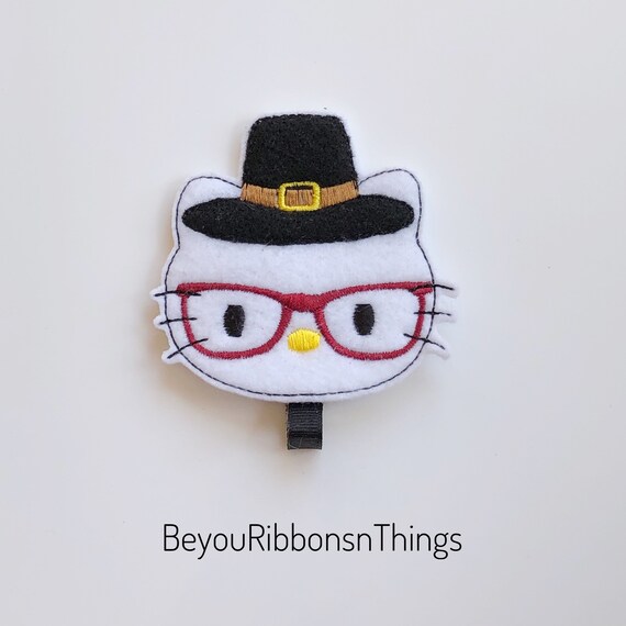 Big Thanksgiving Hair Clip - Kitty Pilgrim Il_570xn