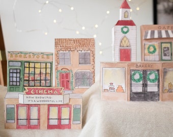 DIY-set kerstdorp - knutselset voor de feestdagen - kerstversiering