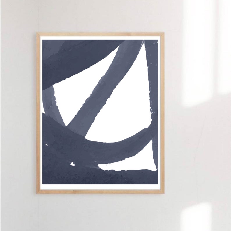 Printable wall art Navy Blue Wall Art Set of Three | Etsy