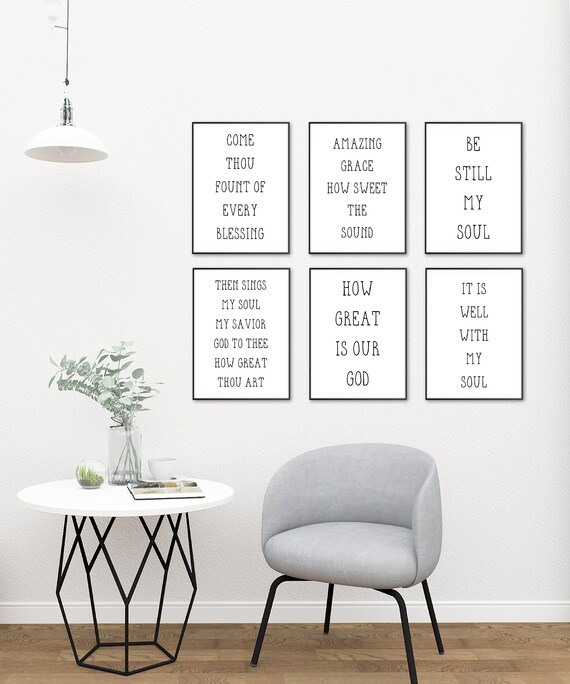 Farmhouse Hymn Lyrics Gallery Wall Rustic Living Room Decor Printable