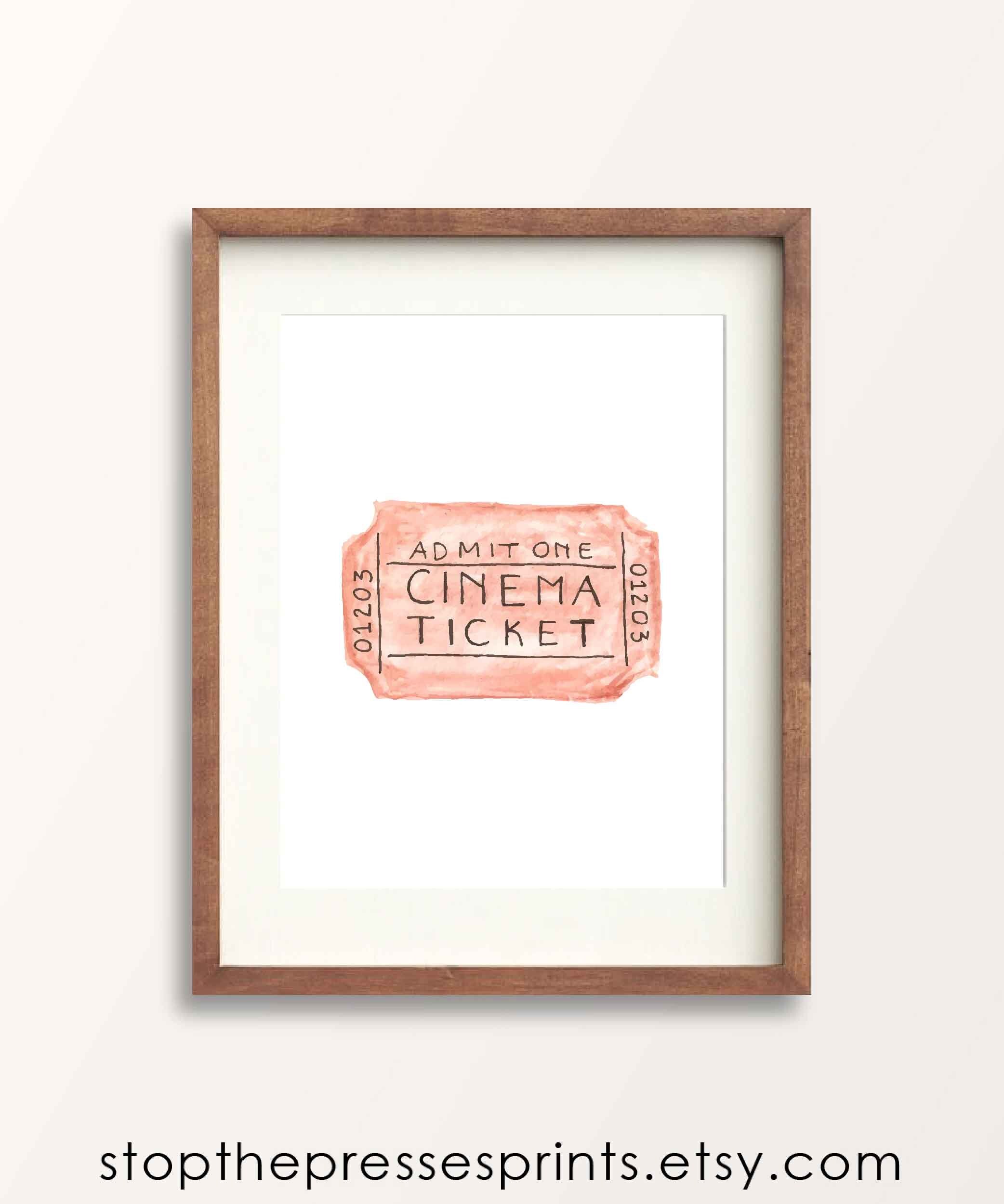 abstract movie art home cinema wall decor movie ticket etsy denmark