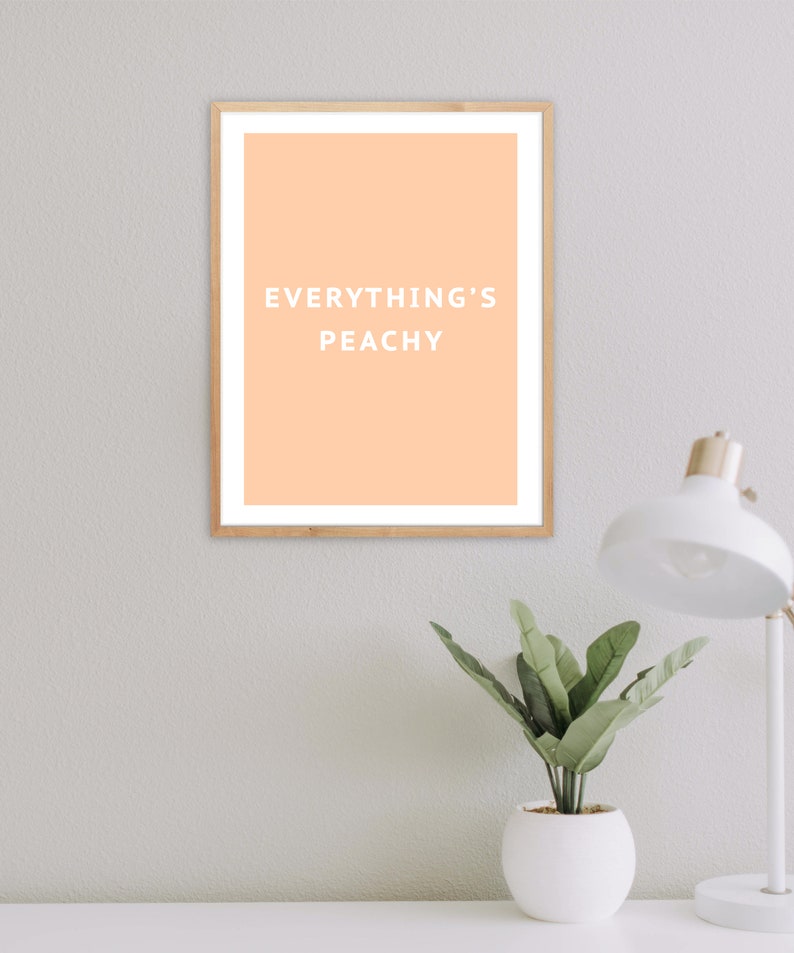 Peachy Art Print Everything's Peachy Pink Print Etsy