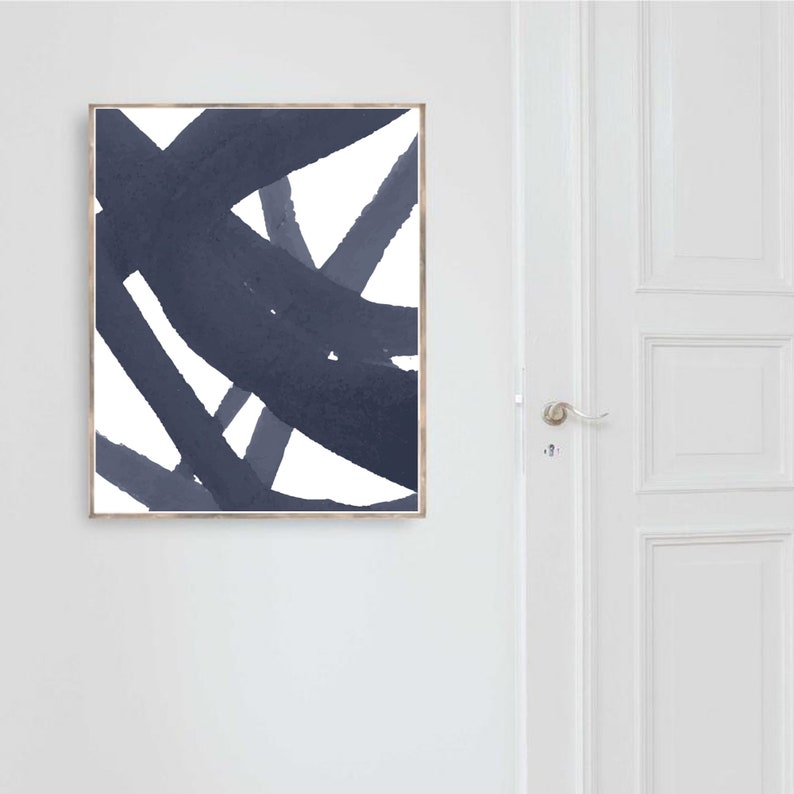 Printable wall art Navy Blue Wall Art Set of Three | Etsy